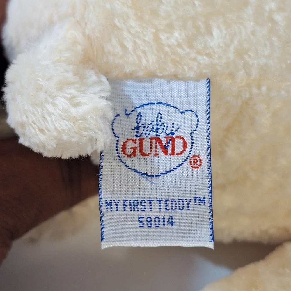 Baby Gund My First Teddy Plush Pastel Yellow Stuffed Animal Missing Necktie‎